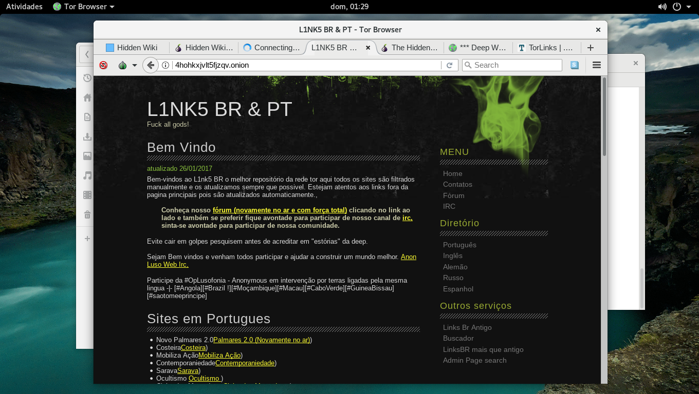 página da deep web com links de sites brasileiros